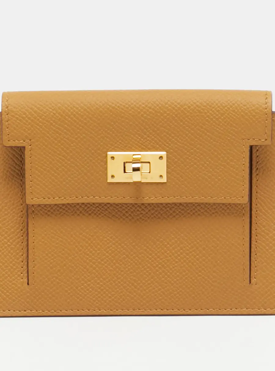 Hermes Kelly Pocket Sesame Epsom Leather Compact Wallet