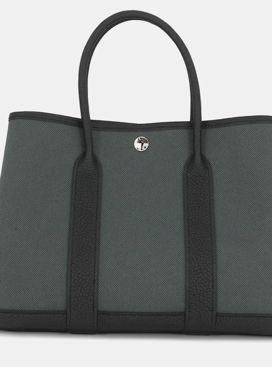 Hermes Garden Party TPM Vert Mangrove Toile H Negonda Leather Top Handle Bag