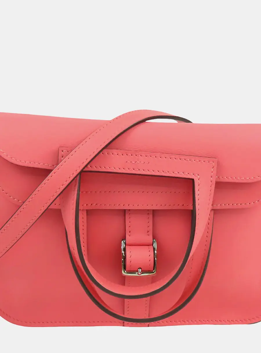Hermes Halzan 22 Pink Swift Leather Shoulder Bag