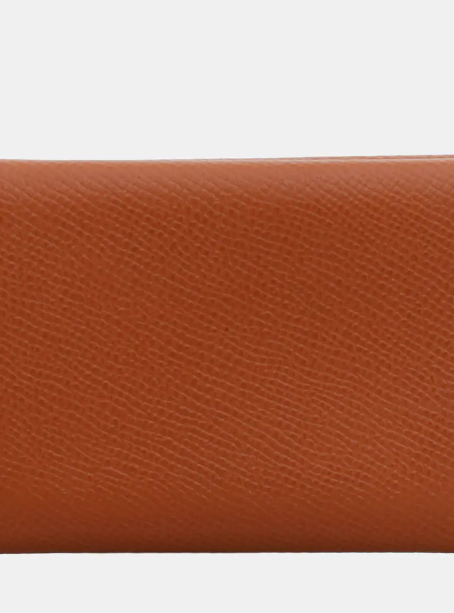 Hermes Calvi Duo Orange Chevre Leather Card Holder