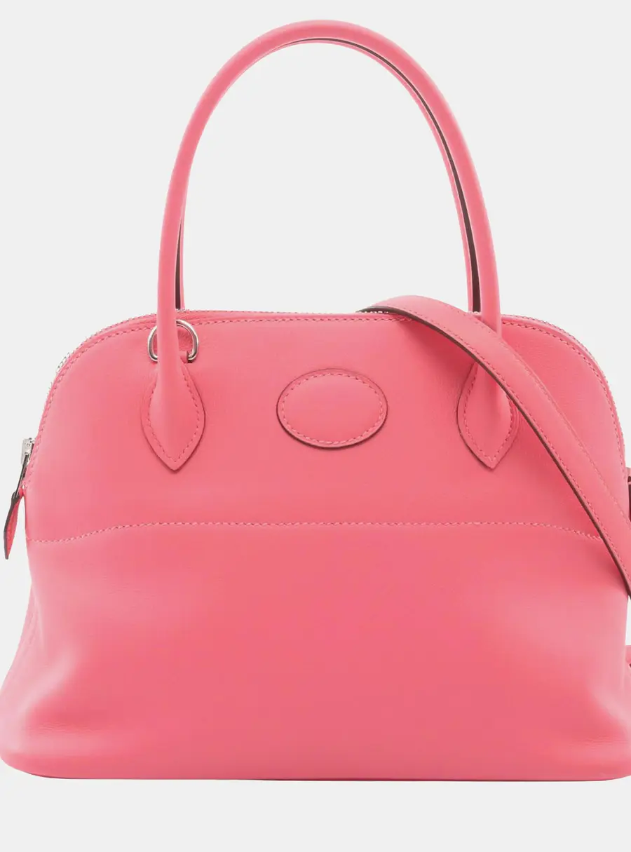 Hermes Bolide 27 Pink Swift Leather Top Handle Bag
