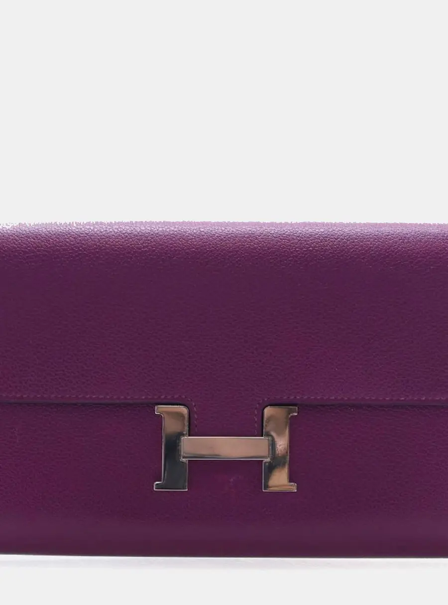 Hermes Constance Long Wallet Anemone Epsom Leather Wallet Bag