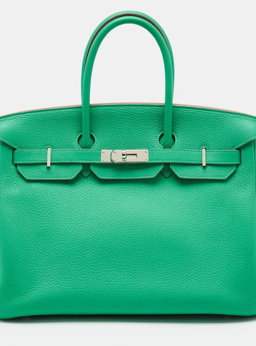 Hermes Birkin 35 Palladium Finish Vert Menthe Togo Leather Tote