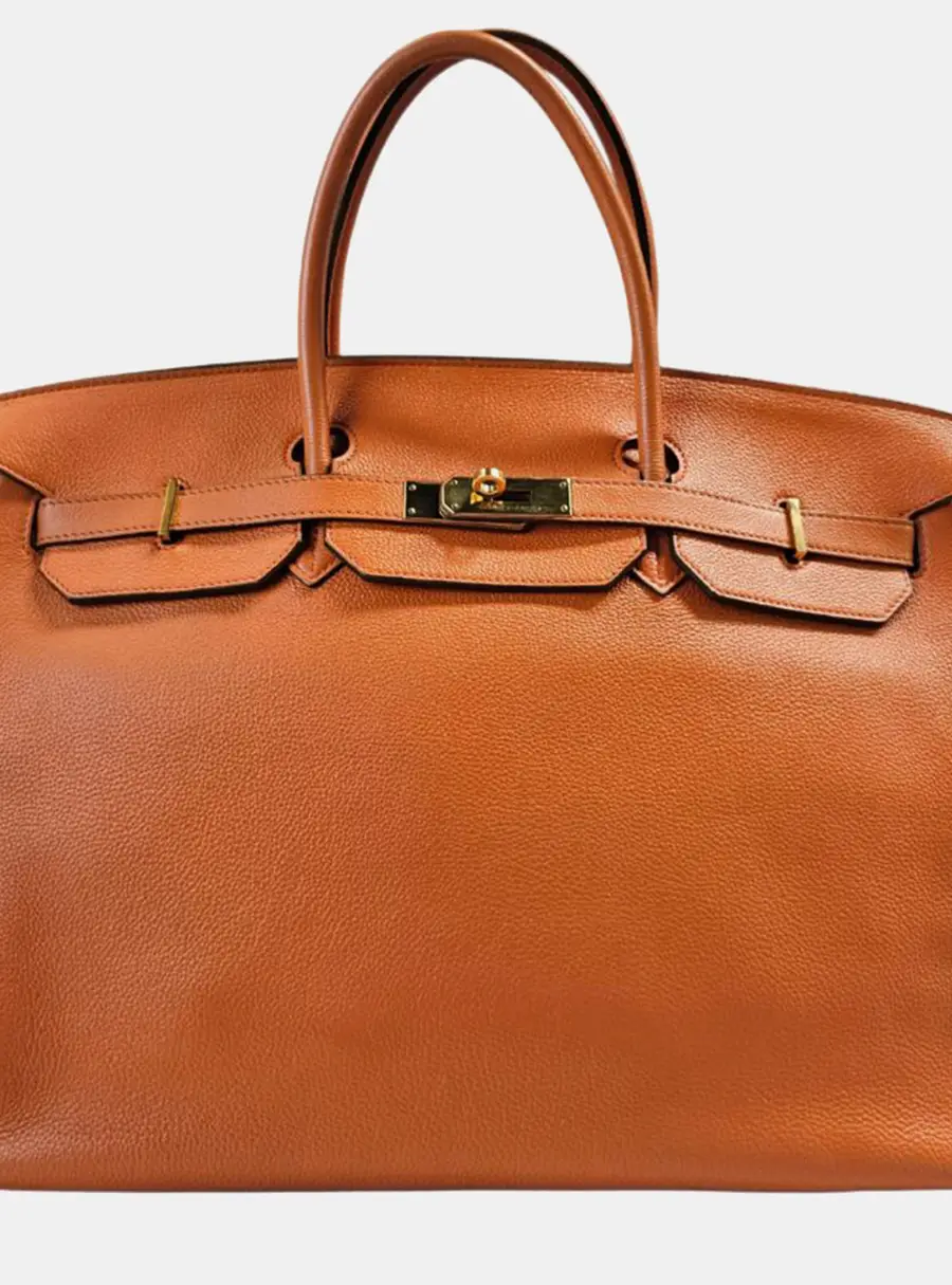 Hermes Birkin 40 Orange Togo Calfskin Leather Top Handle Bag