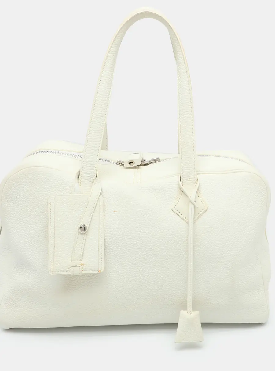 Hermès Victoria II Fourre Tout 35 White Taurillon Clemence Leather Bag