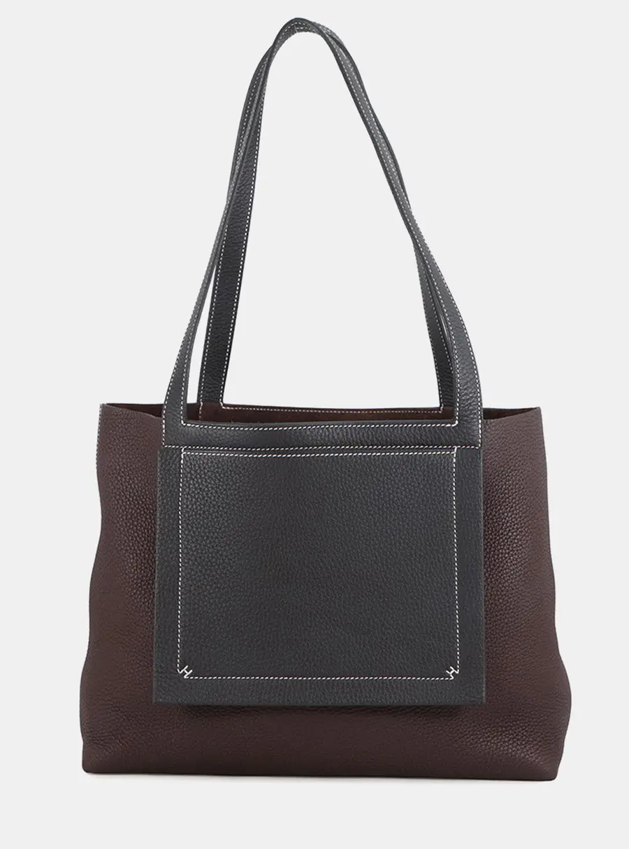 Hermes Cabasellier 31 Rouge Sellier Caban Taurillon Clemence Leather Tote Bag