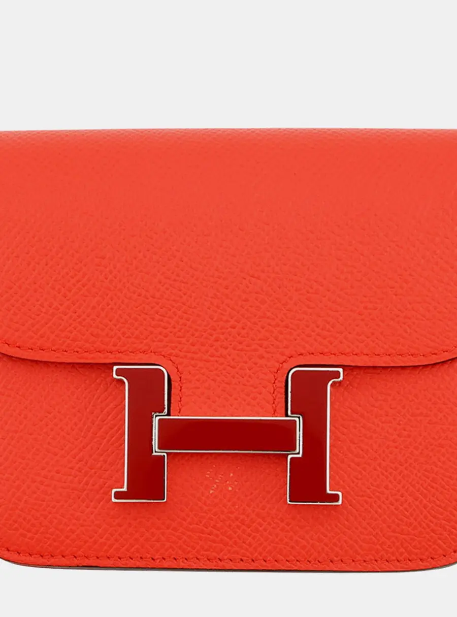 Hermes Constance Slim Capucines Epsom Calfskin Leather Wallet Bag