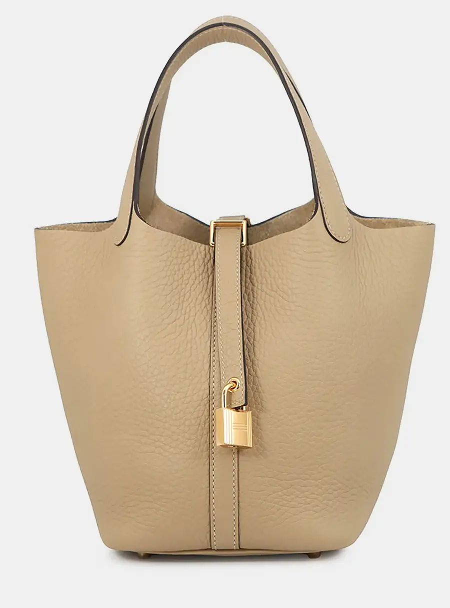 Hermes Picotin Lock 18 PM Trench Taurillon Clemence Leather Top Handle Bag