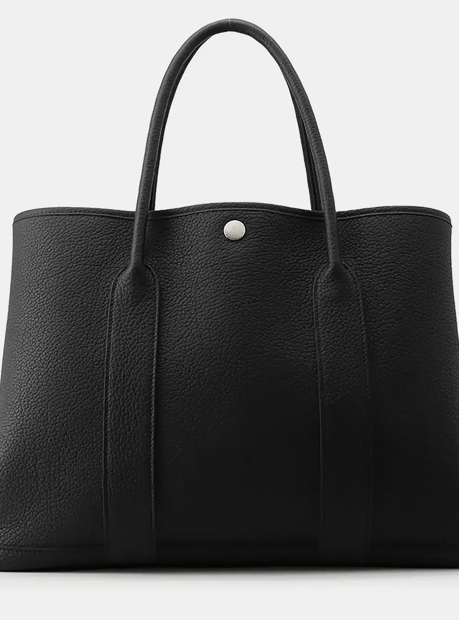 Hermes Garden Party PM Black Negonda Leather Tote Bag