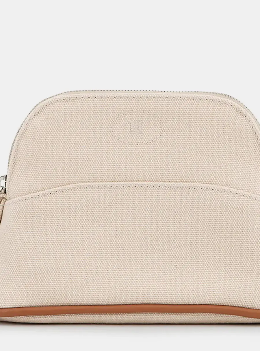 Hermes Bolide Mini Mini Natural Cotton Canvas Cosmetic Pouch Bag