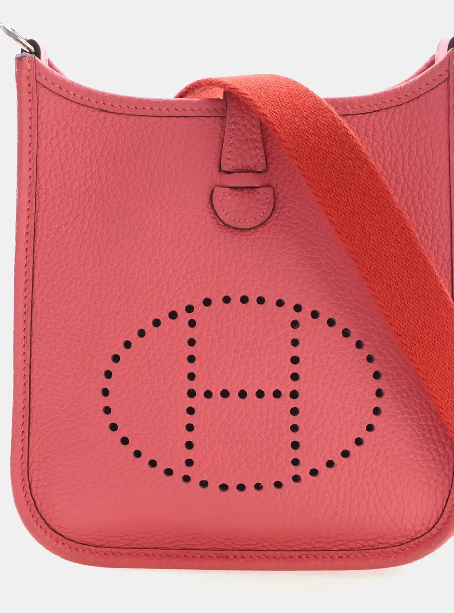 Hermes Evelyne 16 Rose Lipstick Clemence Leather Crossbody Bag