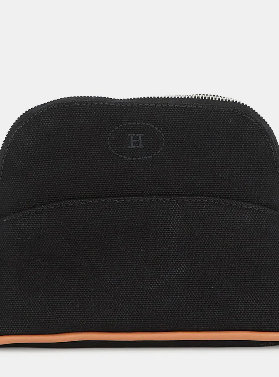 Hermes Bolide Pouch Mini Black Canvas Pouch Bag