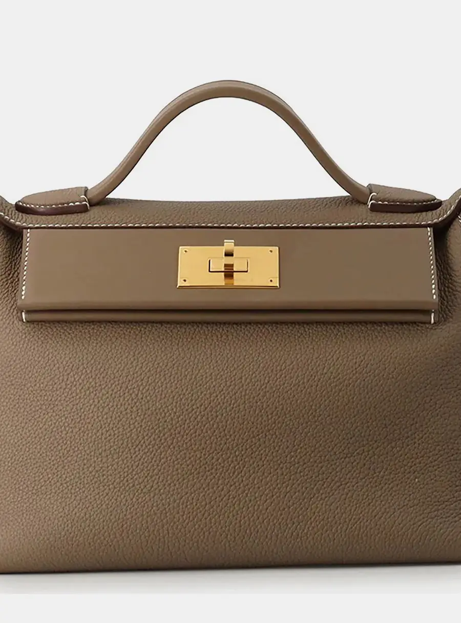 Hermes 24/24 29 Etoupe Togo Calfskin Leather Swift Leather Top Handle Bag
