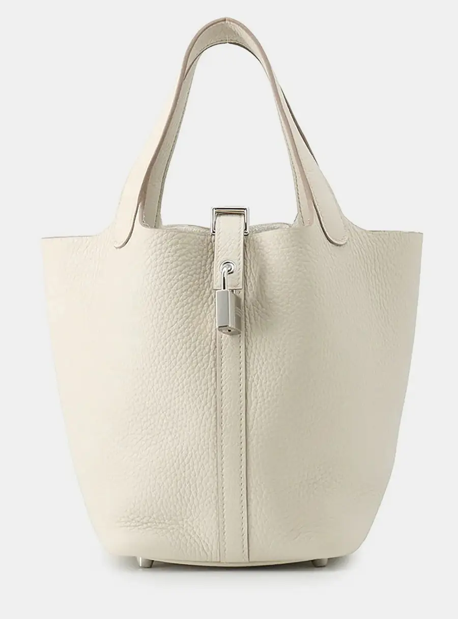 Hermes Picotin Lock PM Beton Taurillon Clemence Leather Tote Bag