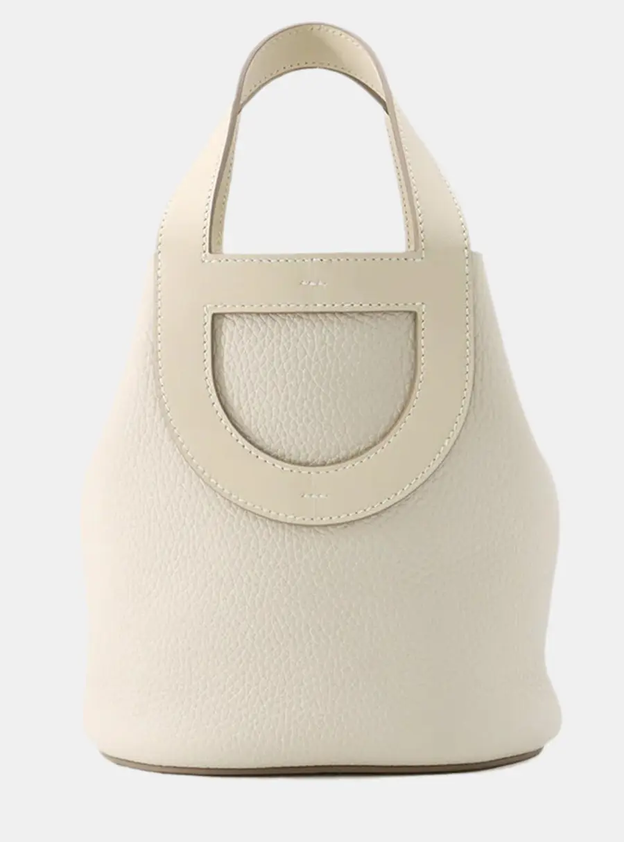 Hermes In-The-Loop 18 Craie Taurillon Clemence Leather Tote Bag