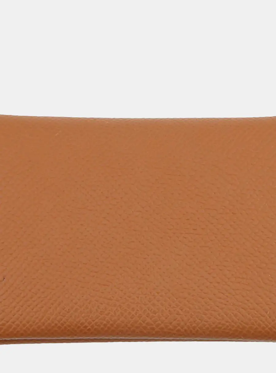 Hermes Calvi Gold Epsom Leather Card Holder Bag