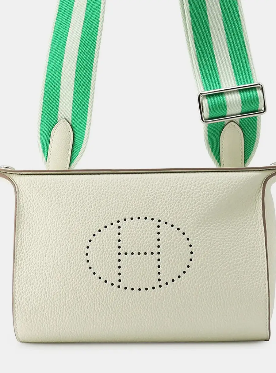 Hermes Videpoches Mushroom Off-White Togo Calfskin Leather Crossbody Bag