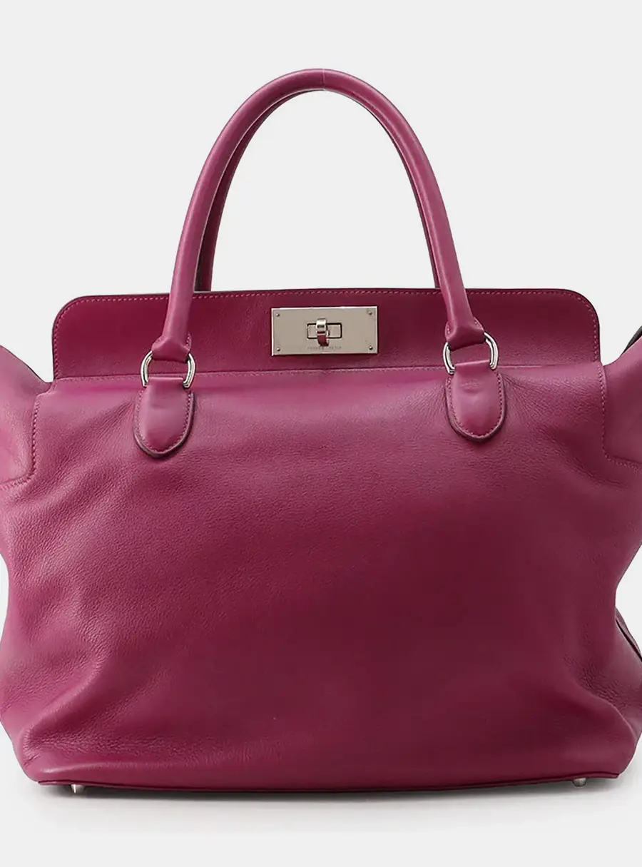 Hermes Toolbox 33 Magnolia Swift Leather Top Handle Bag