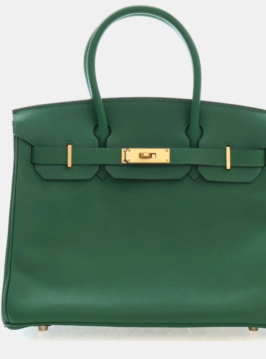 Hermes Birkin 30 Vert Bengale Epsom Leather Top Handle Bag