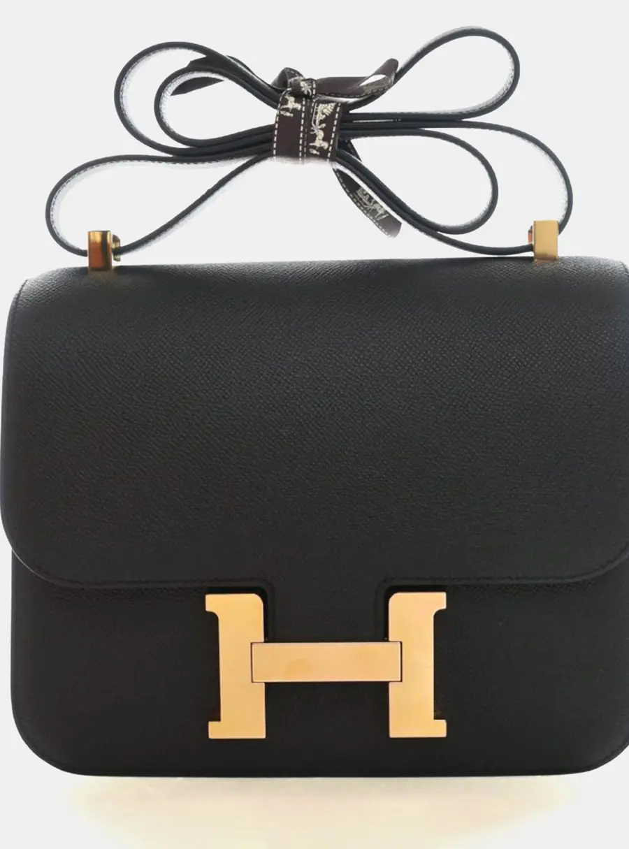 Hermes Constance 24 Black Epsom Calfskin Leather Shoulder Bag