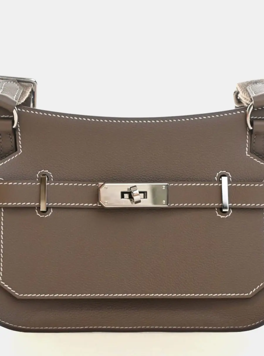 Hermes Jypsiere Mini Etoupe Evercolor Calfskin Leather Crossbody Bag