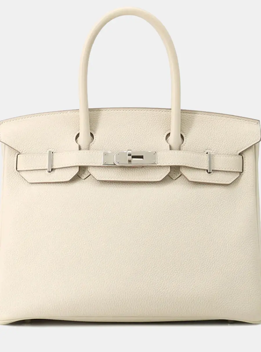 Hermes Birkin 30 Craie Togo Calfskin Leather Top Handle Bag