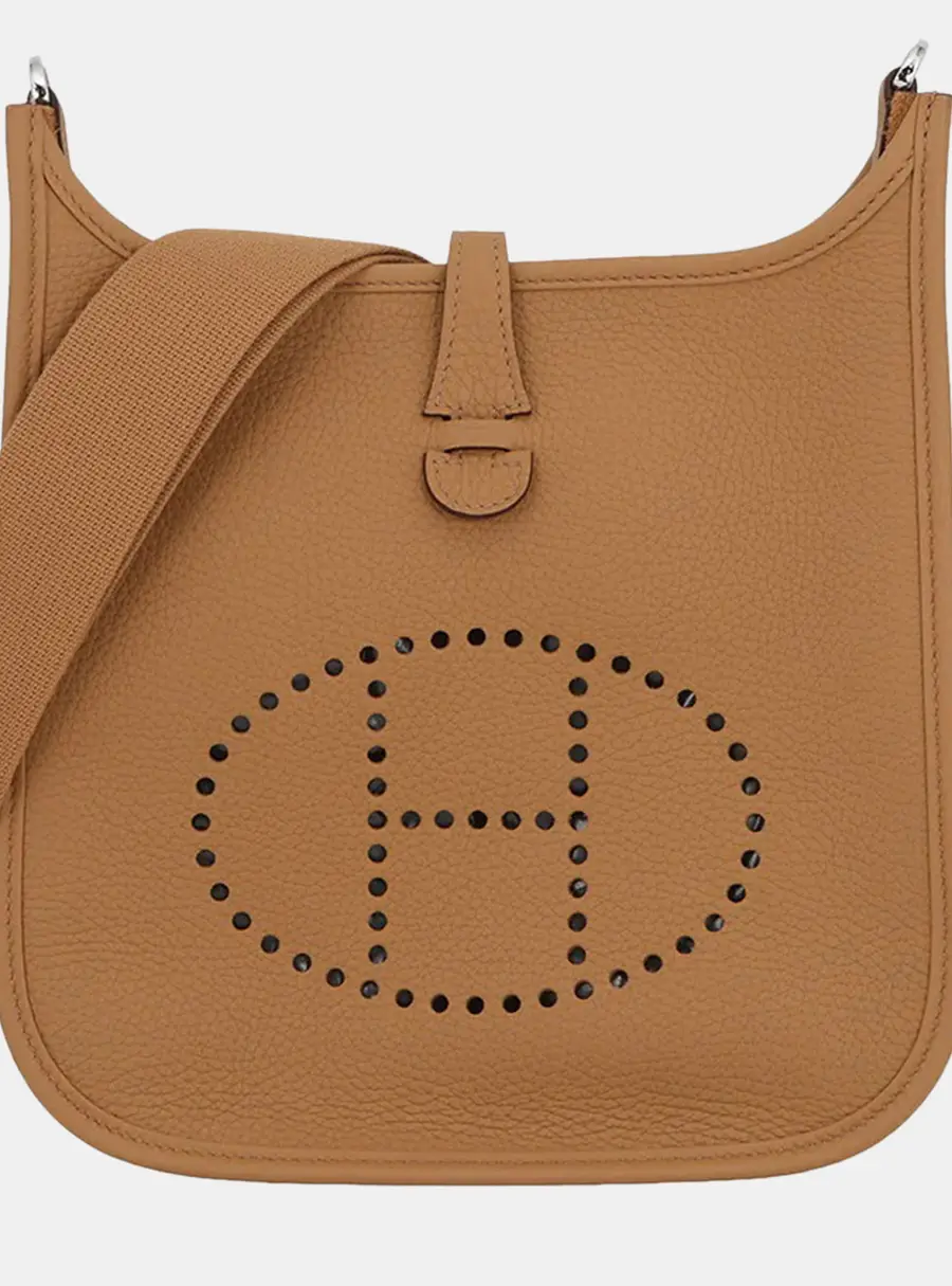 Hermes Evelyne 23 Biscuit Taurillon Clemence Leather Crossbody Bag