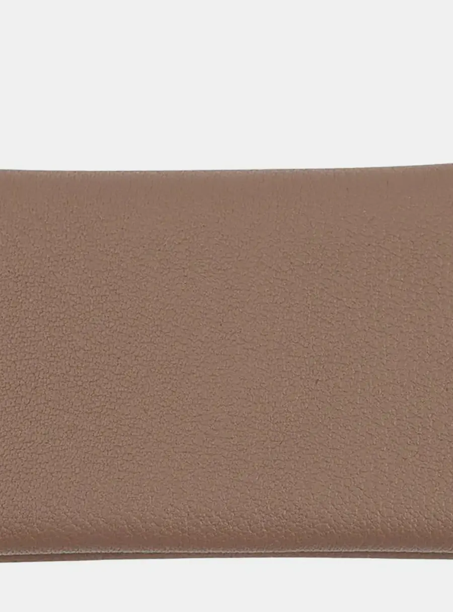 Hermes Calvi Duo Etoupe Chevre Myzore Goatskin Leather Card Holder