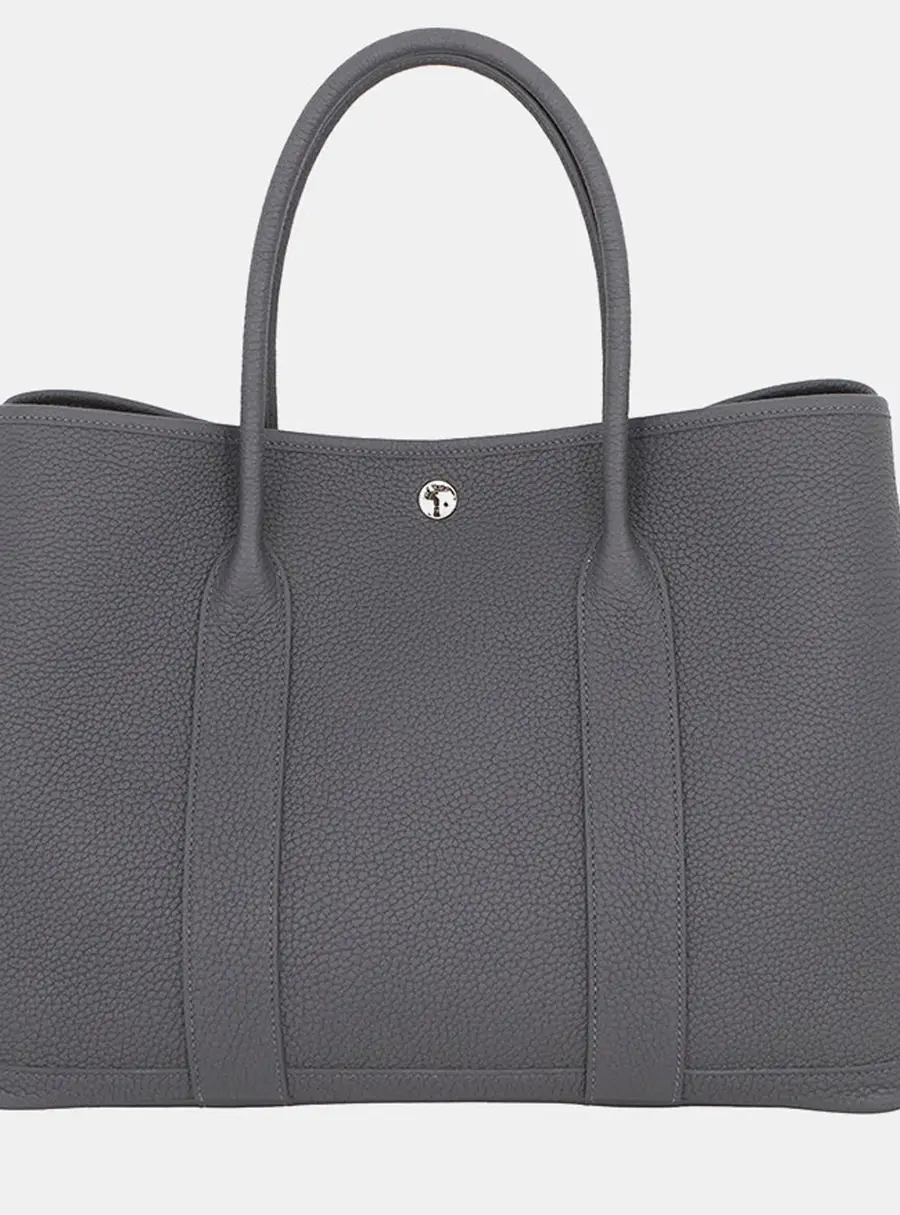 Hermes Garden Party PM Gris Meyer Negonda Leather Top Handle Bag