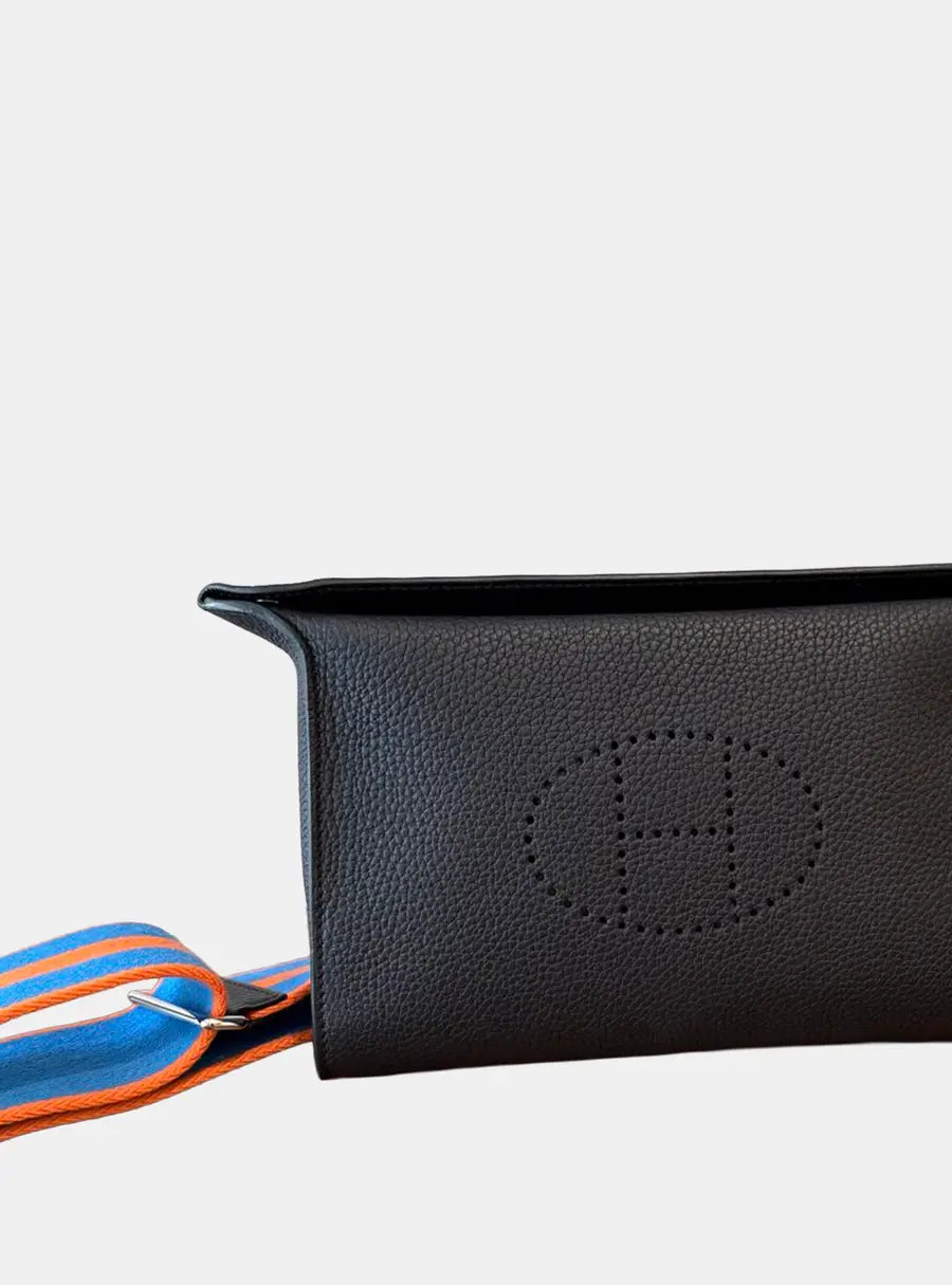 Hermes Videpoches Black Togo Calfskin Leather Crossbody Bag
