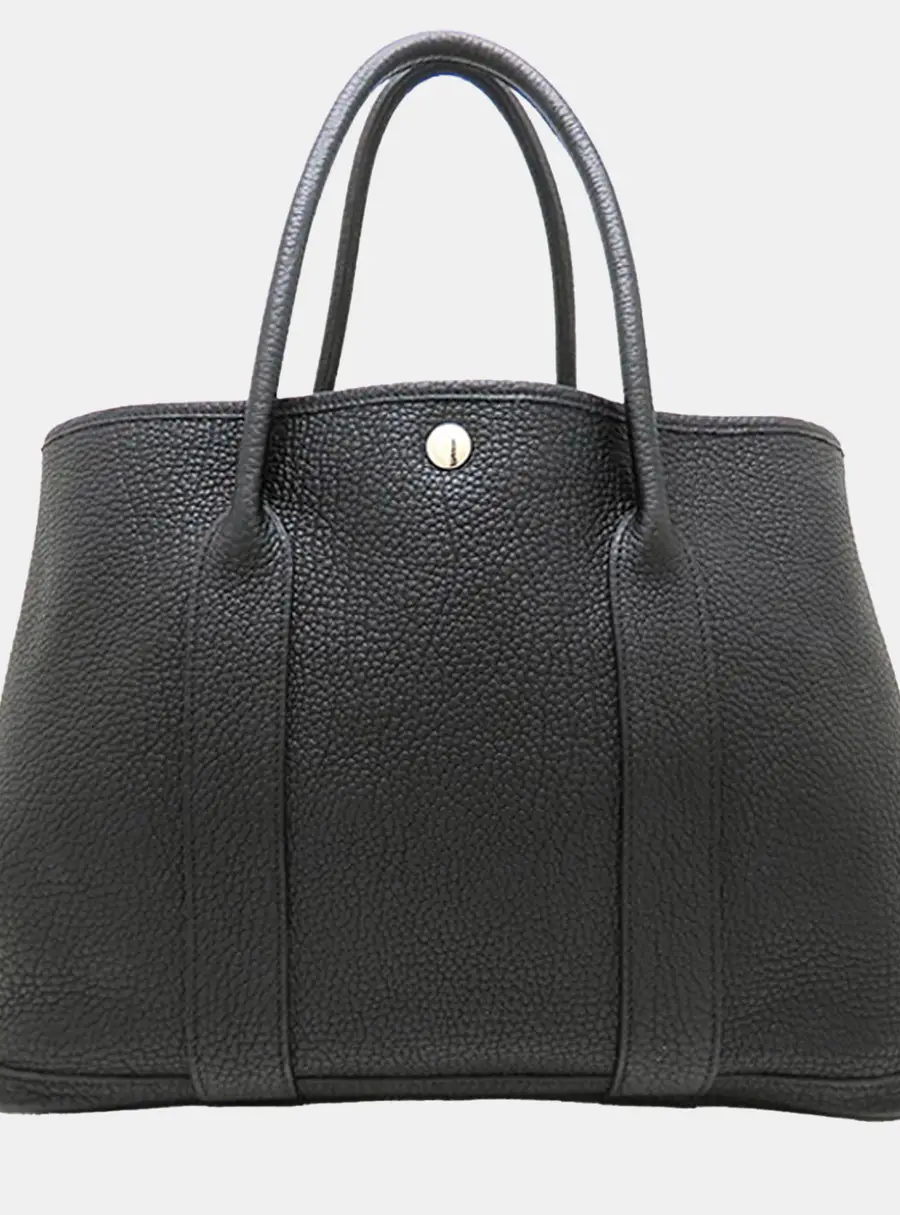 Hermes Garden Party 36 Noir Negonda Calfskin Leather Tote Bag