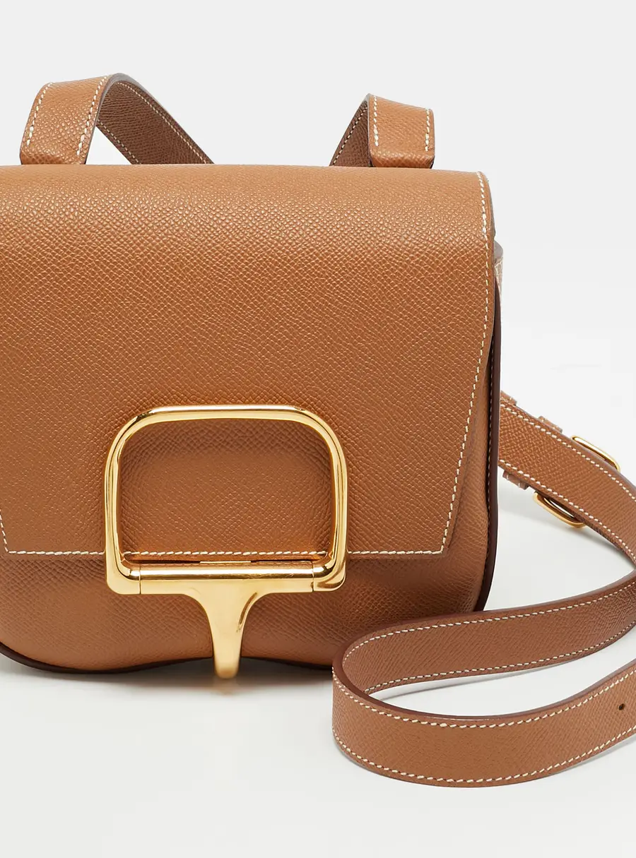 Herm&egrave;s Della Cavalleria Mini Gold Epsom Leather Crossbody Bag