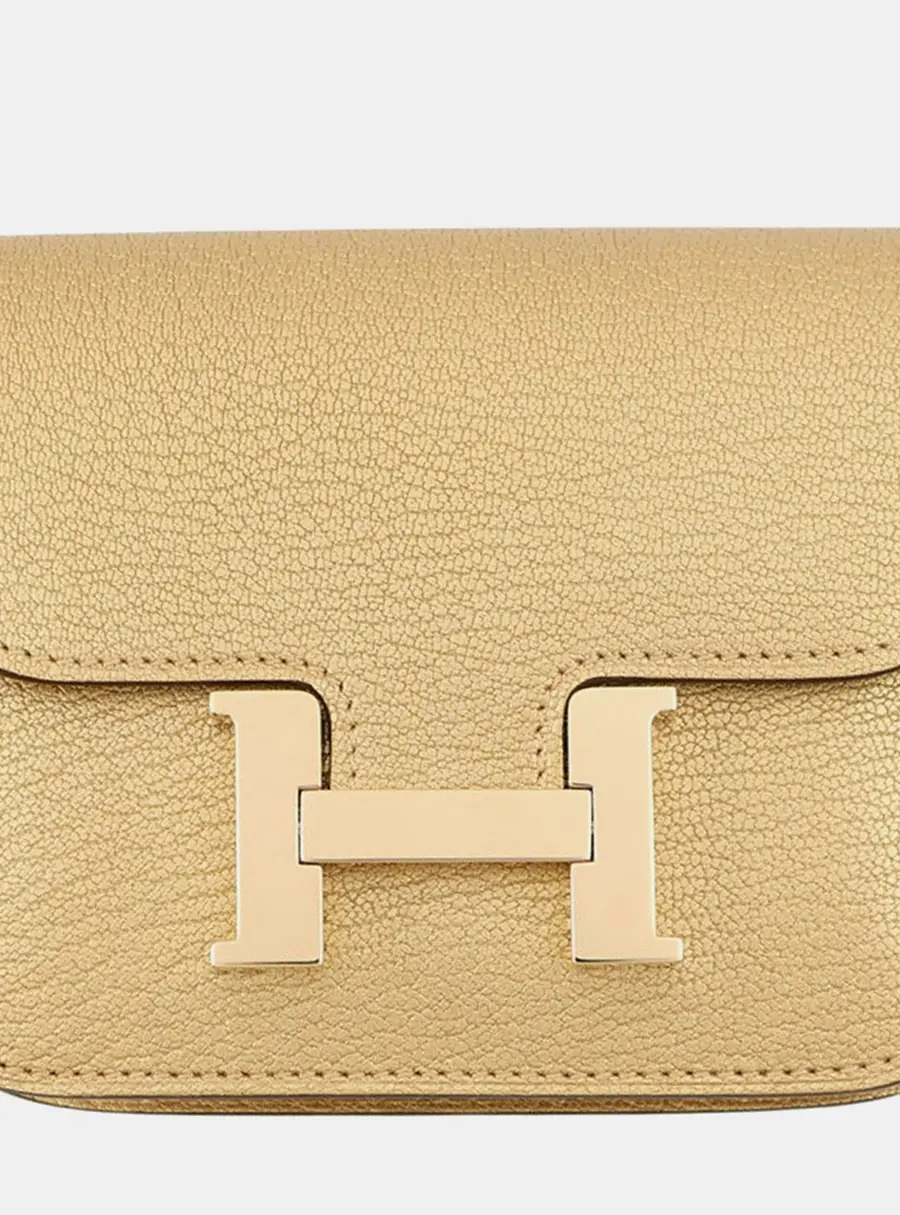 Hermes Constance Slim Dore Chevre Leather Mini Bag