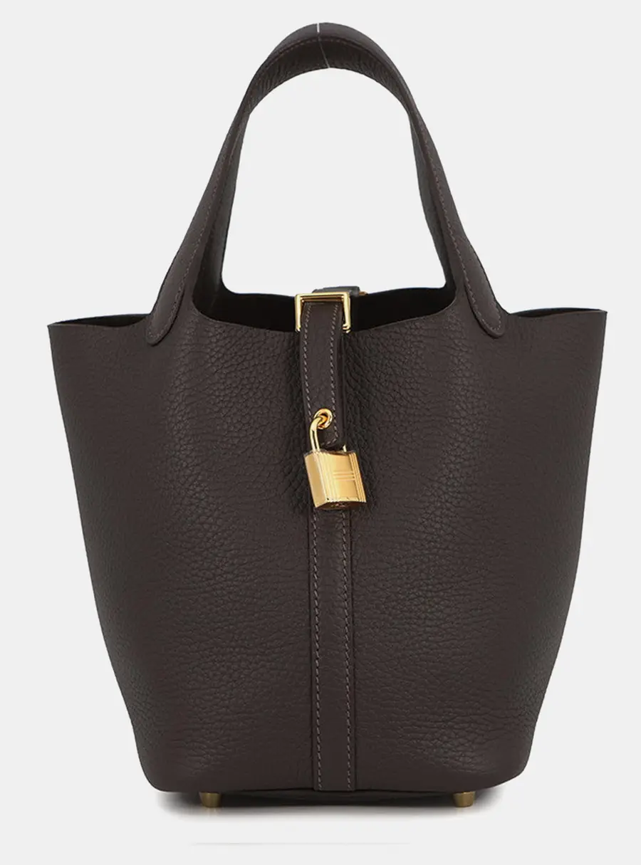 Hermes Picotin Lock 18 Bebran Taurillon Clemence Leather Top Handle Bag