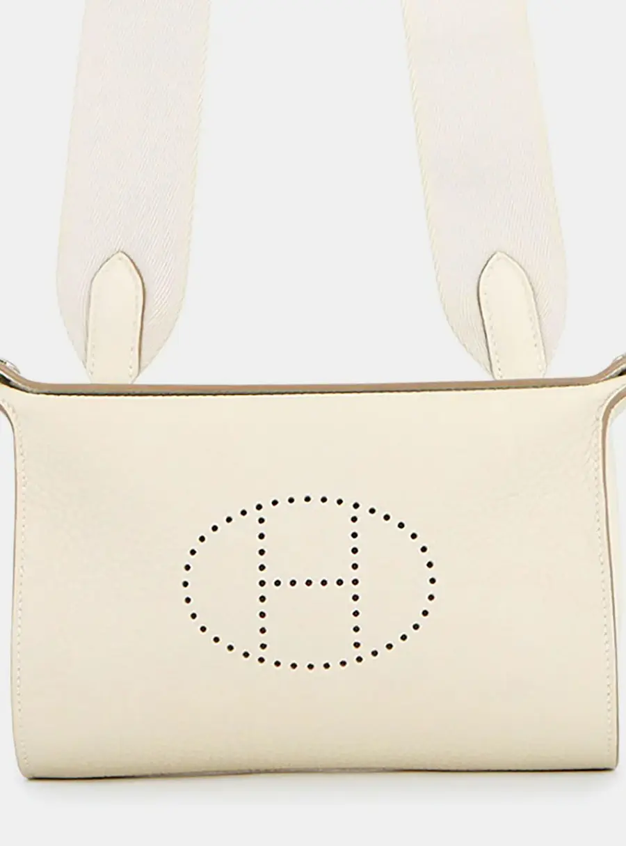 Hermes Videpoches Craie Togo Calfskin Leather Crossbody Bag
