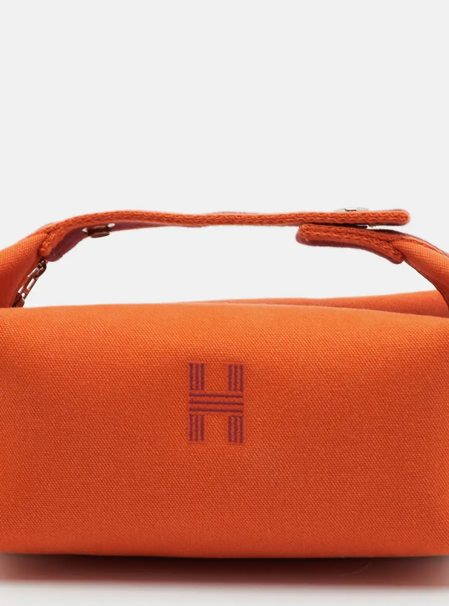 Hermès Bride-a-Brac Small Orange Feu Canvas Pouch