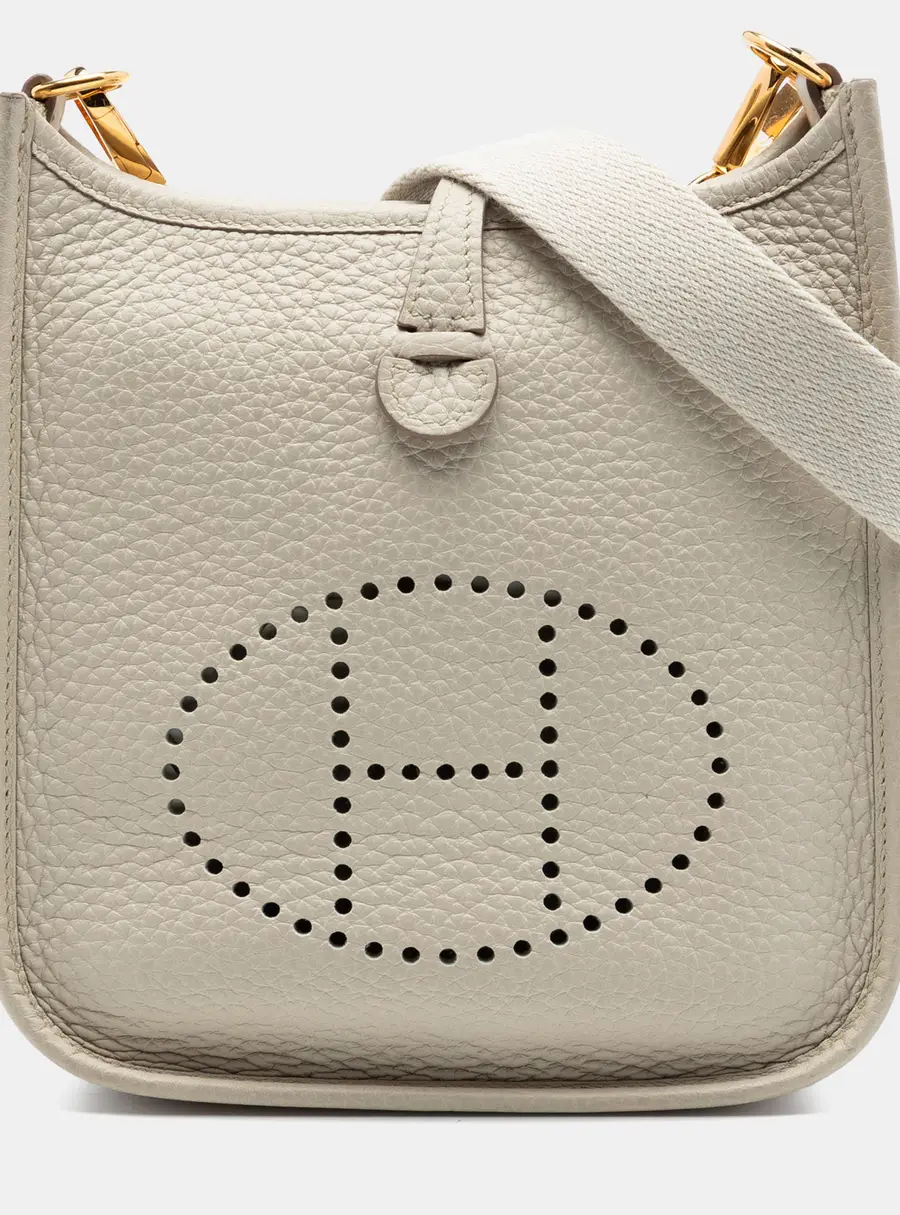 Hermes Evelyne TPM 16 Beton Taurillon Clemence Leather Crossbody Bag