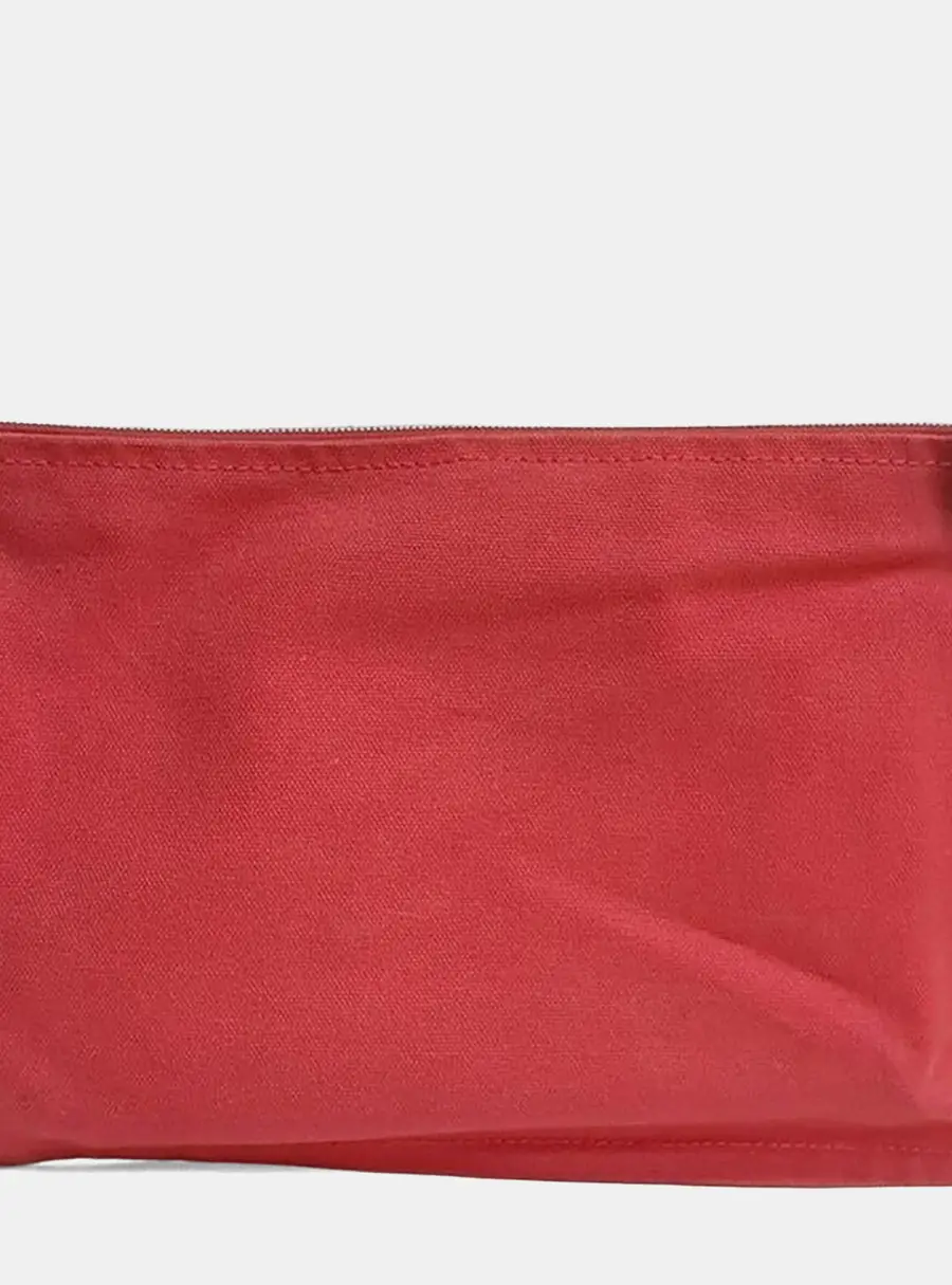 Hermes Vein Pouch Red Canvas Clutch Bag
