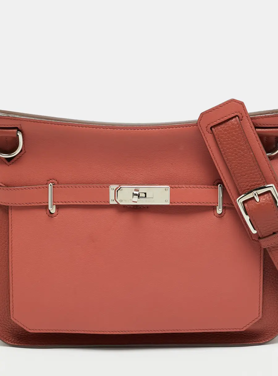 Hermes Jypsiere 28 Palladium Finish Sanguine/Brique Swift and Taurillon Clemence Leather Shoulder Bag