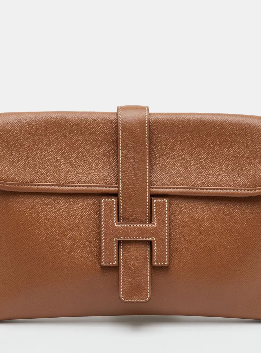 Hermes Jige 29 Gold Epsom Leather Clutch