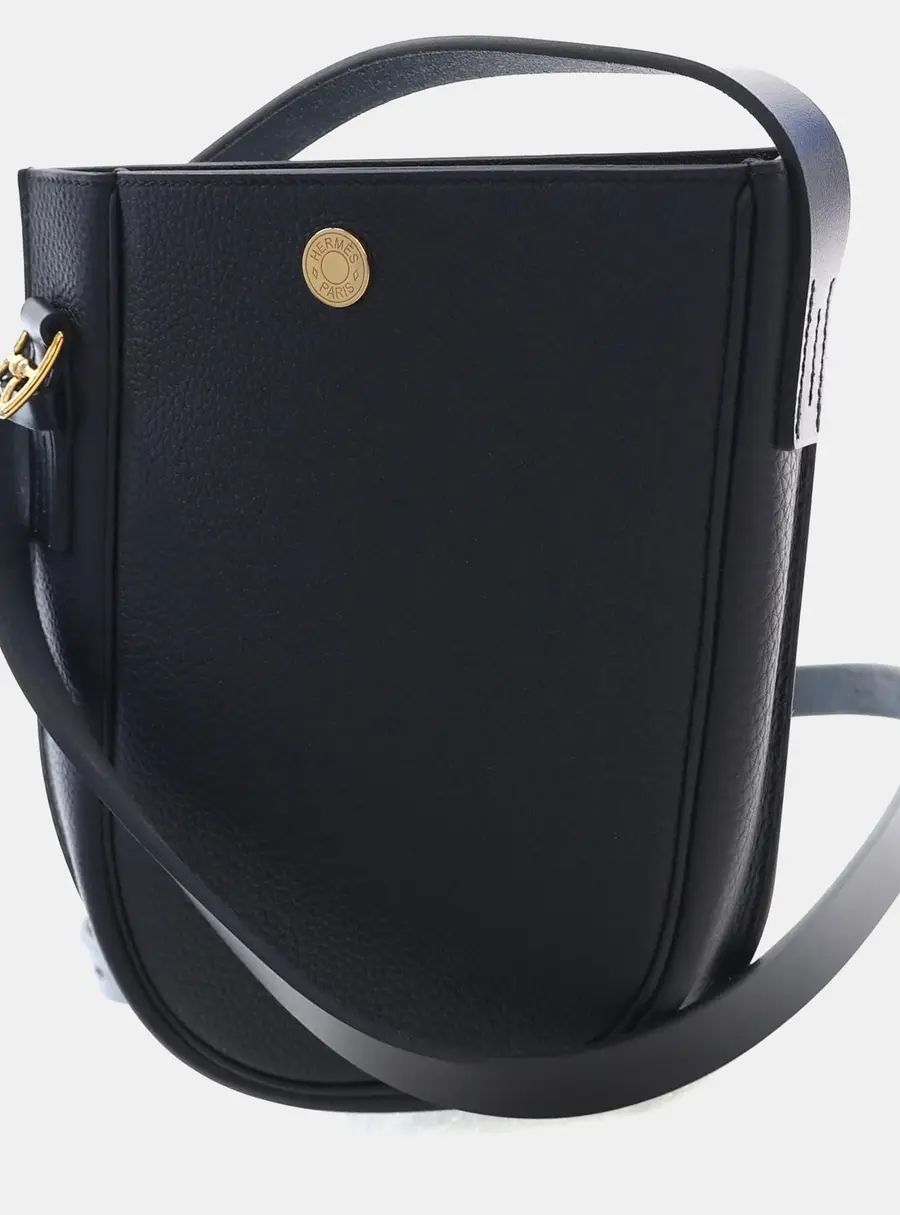 Hermes Perspective Cavaliere 21 Noir Togo Calfskin Leather Crossbody Bag