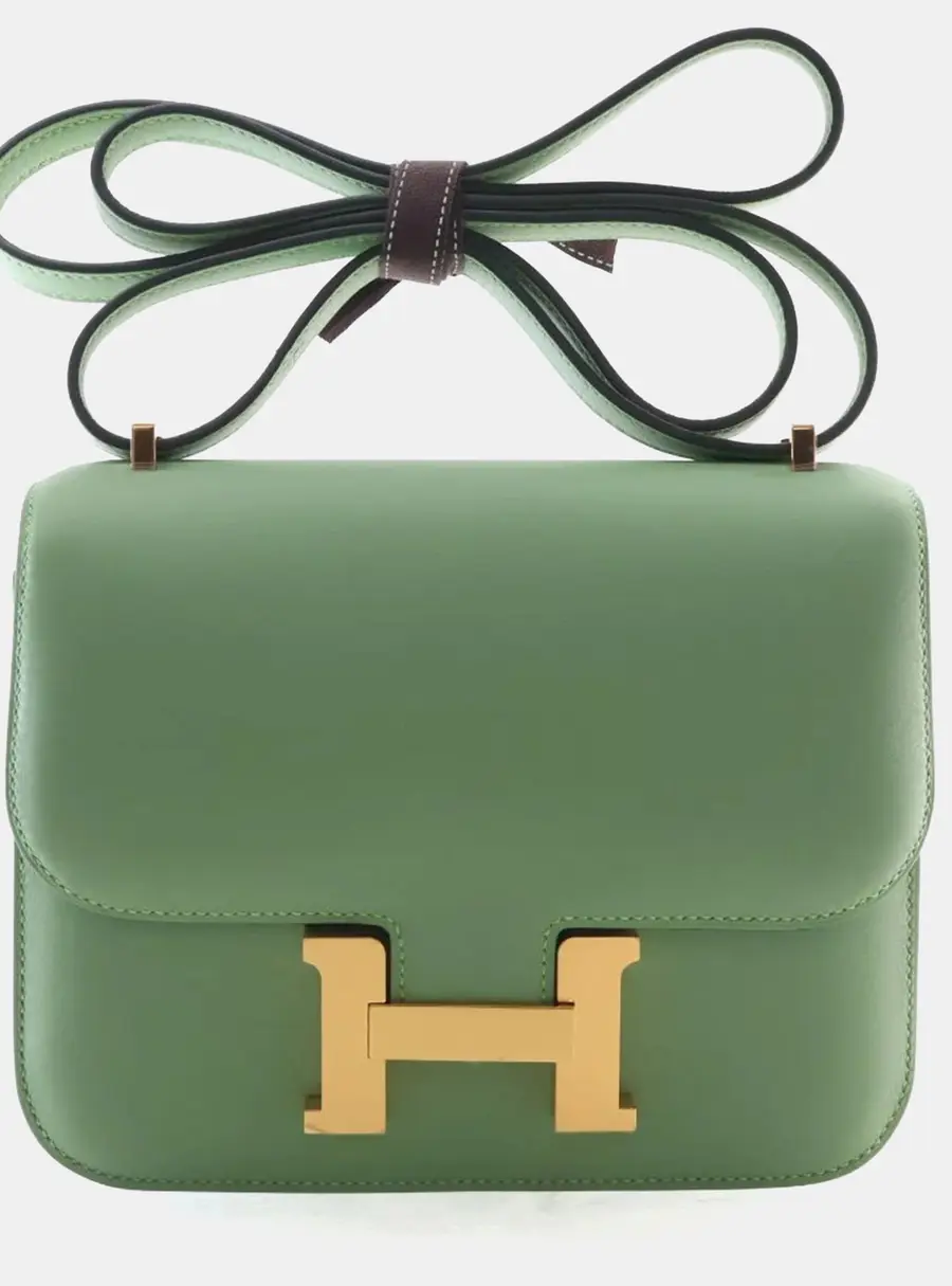 Hermes Constance 18 Vert Criquet Swift Crossbody Bag