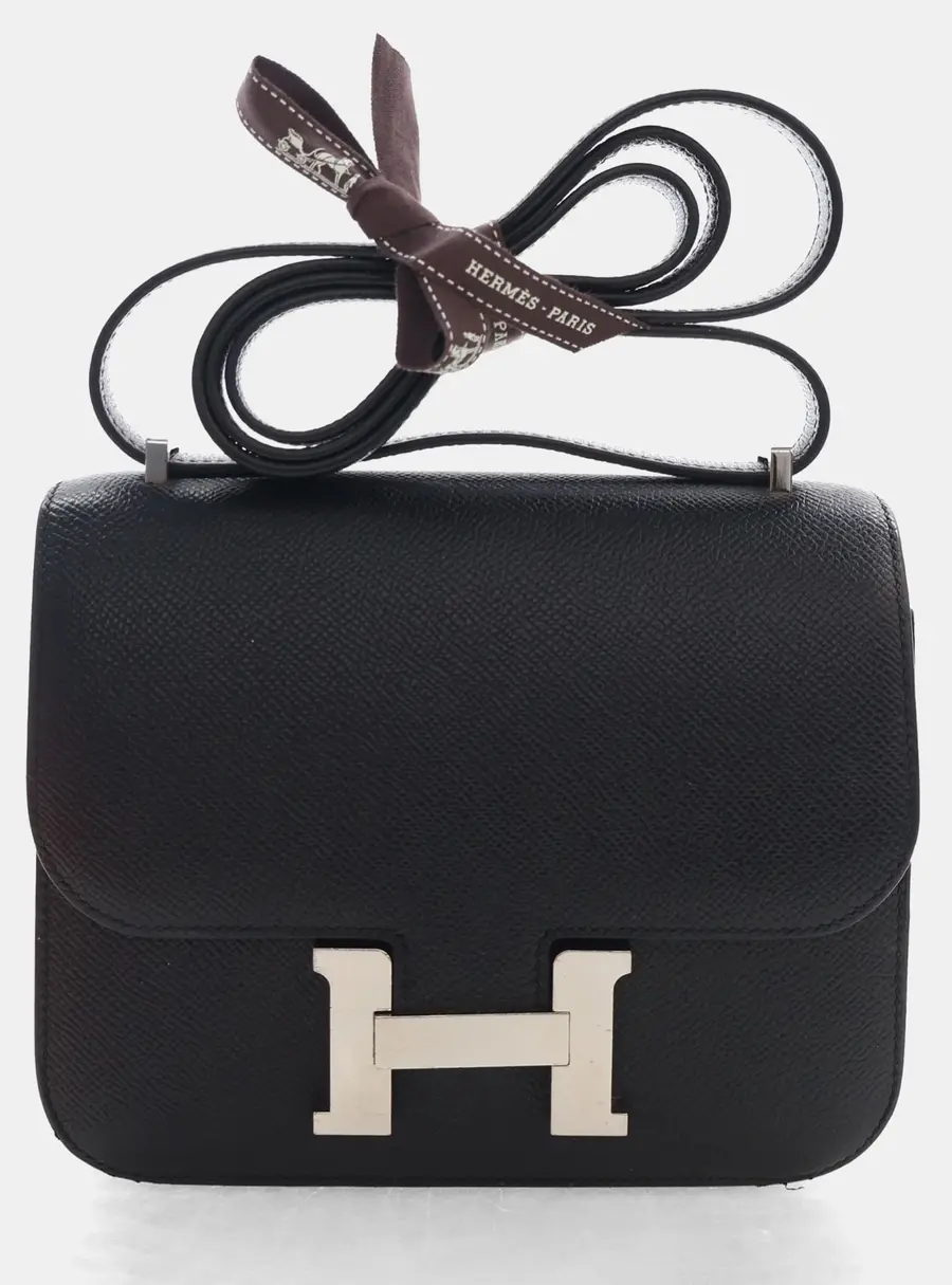 Hermes Constance 18 Black Epsom Calfskin Leather Shoulder Bag