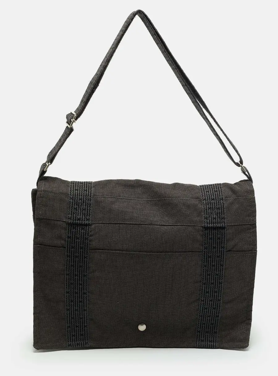 Hermes Herline Grey Canvas Messenger Bag