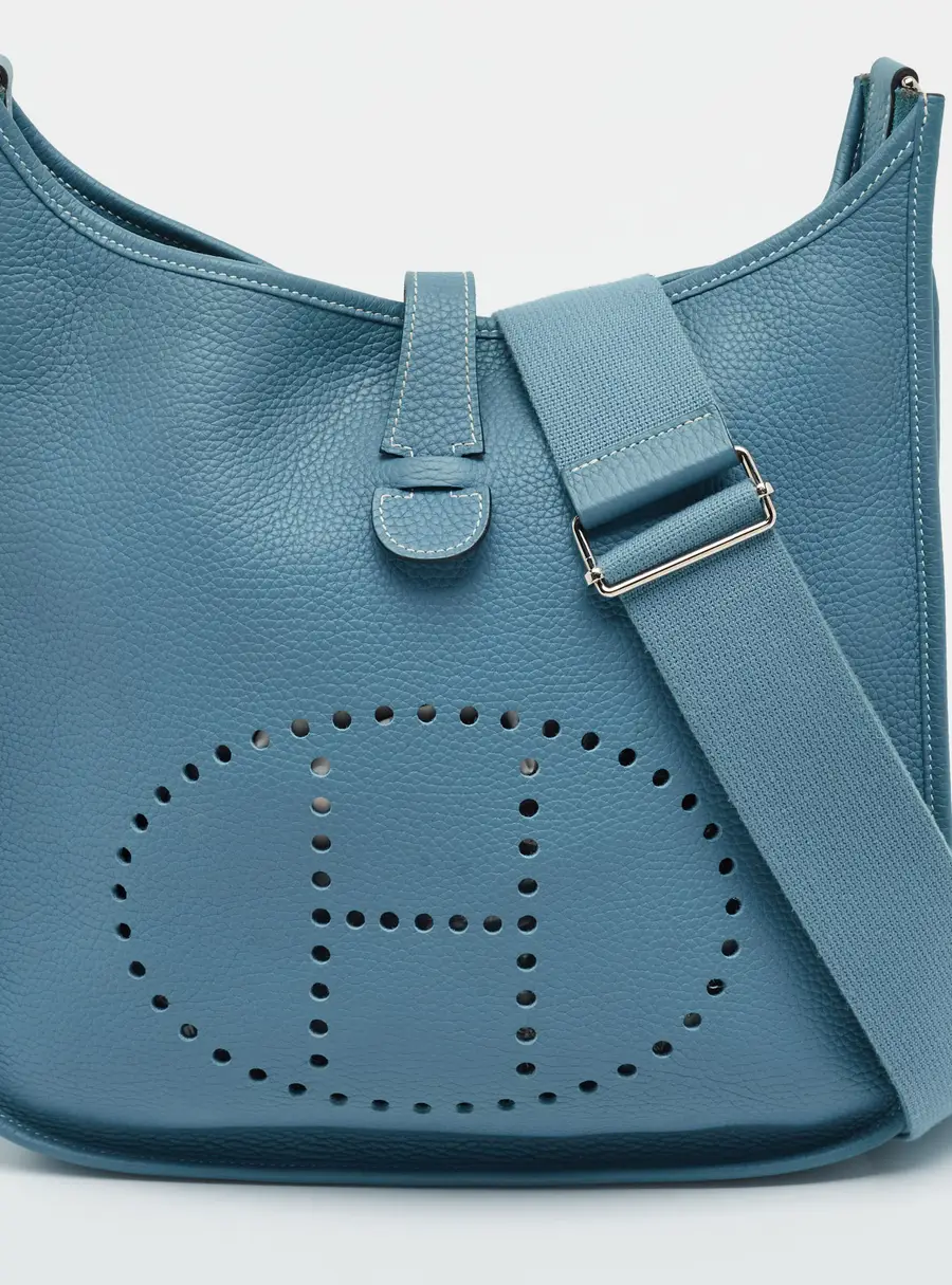 Hermes Evelyne III GM Blue Jean Taurillon Clemence Leather Bag