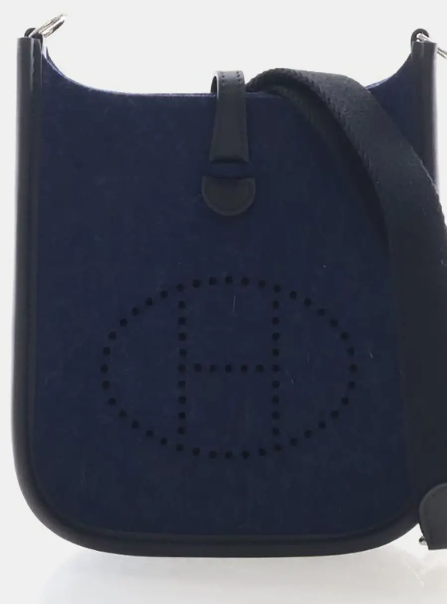 Hermes Evelyne TPM 16 Bleu Nuit Felt Shoulder Bag