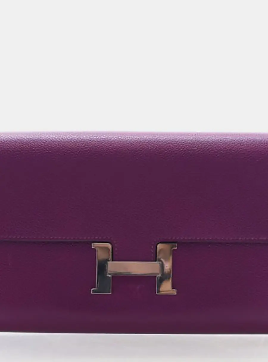 Hermes Constance To Go Wallet Anemone Epsom Calfskin Leather Shoulder Bag