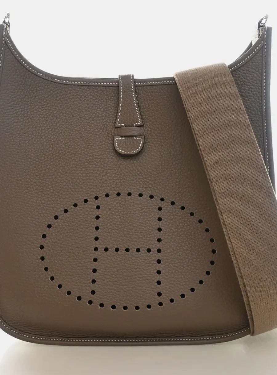 Hermes Evelyne III 29 Etoupe Clemence Leather Shoulder Bag