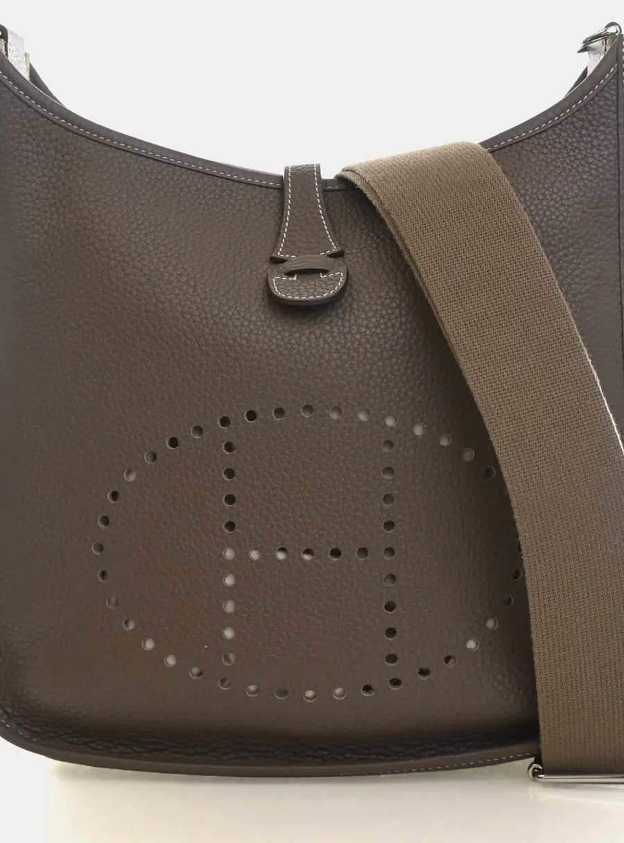 Hermes Evelyne III 29 Etoupe Clemence Calfskin Leather Shoulder Bag