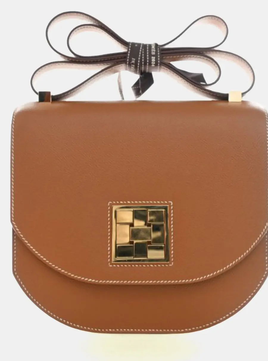 Hermes Mosaique Au 24 21 Gold Epsom Calfskin Leather Top Handle Bag